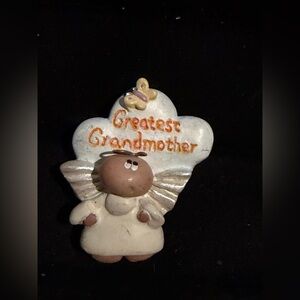 Vintage Kirk 2001 Angel Pin Brooch Greatest Grandmother Butterfly Wings Halo